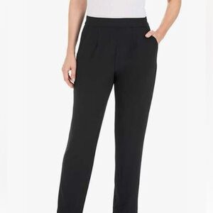 Hilary Radley Black Tummy Control pants Size M slim leg 29 inseam mid rise NWT